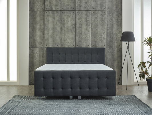 Storage Box Spring Shurgard Anthracite 160x200 - With footboard