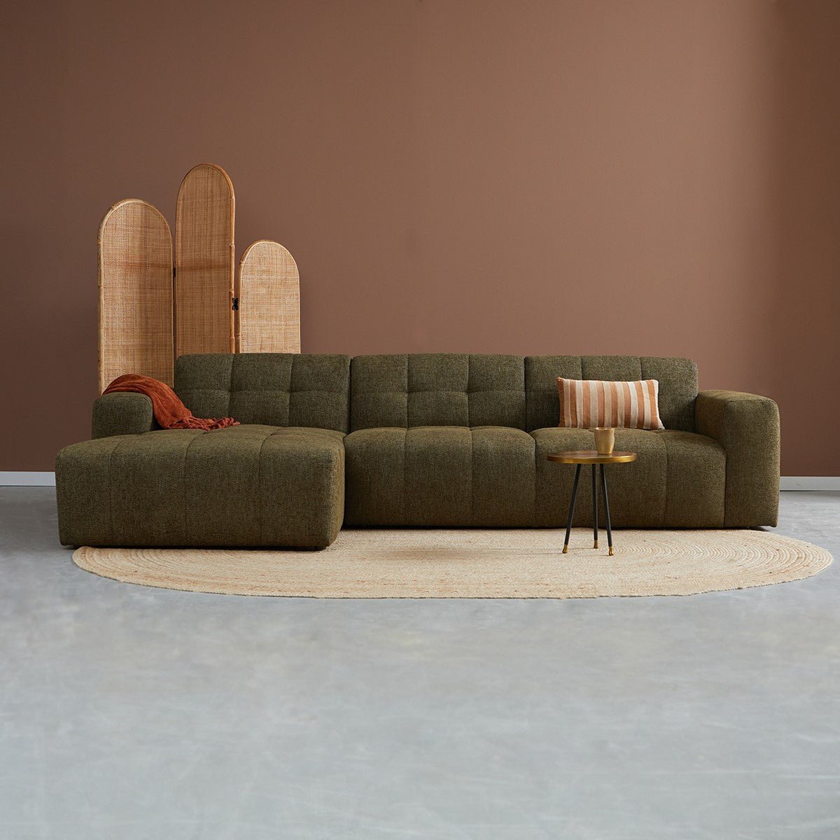 Loungebank Wave geweven groen