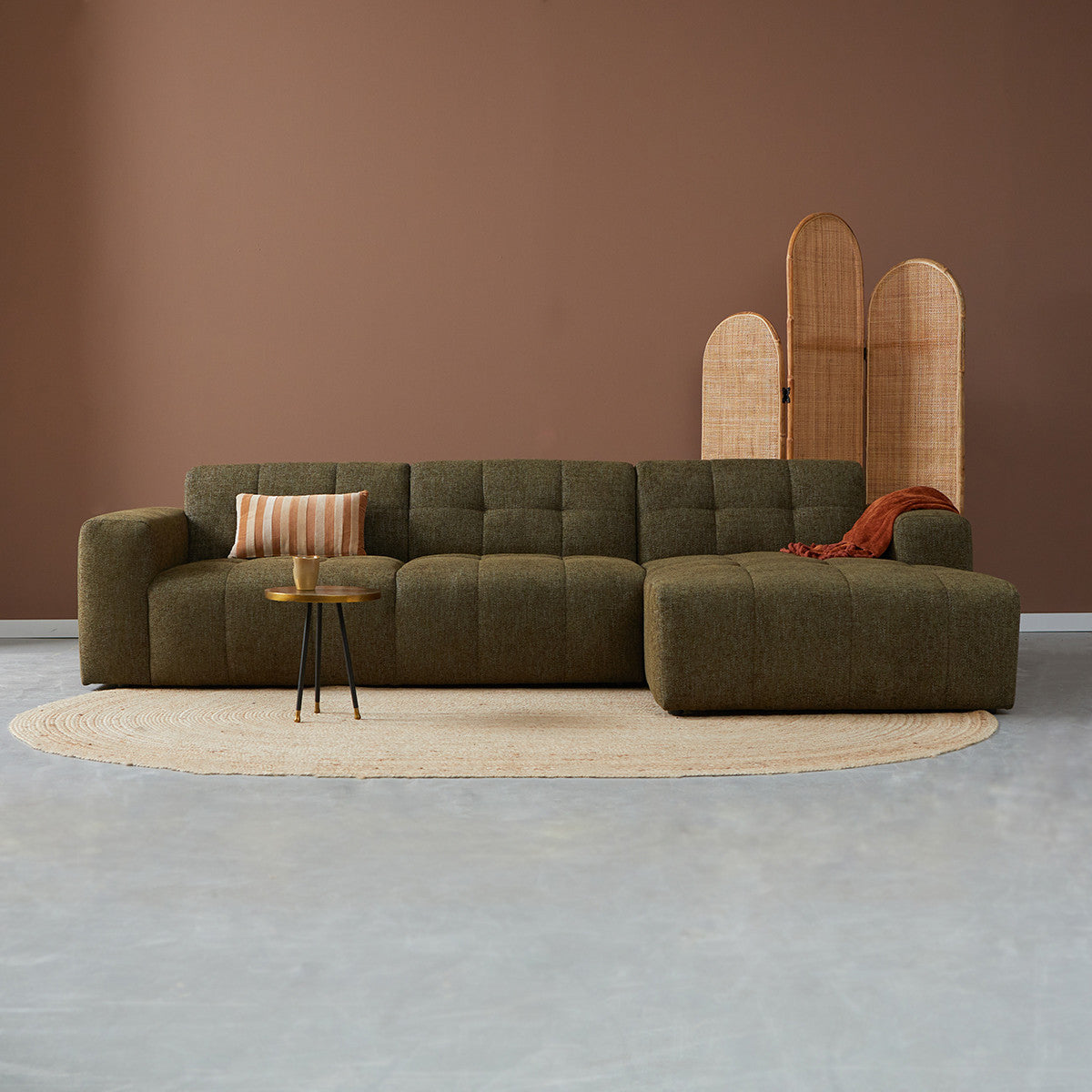 Loungebank Wave geweven groen