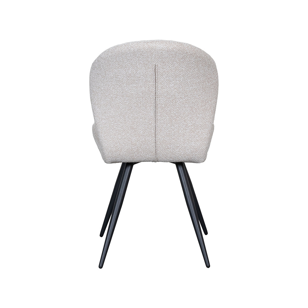 LABEL51 Eetkamerstoel Sil - Naturel - Royal Boucle - Zwart Metaal