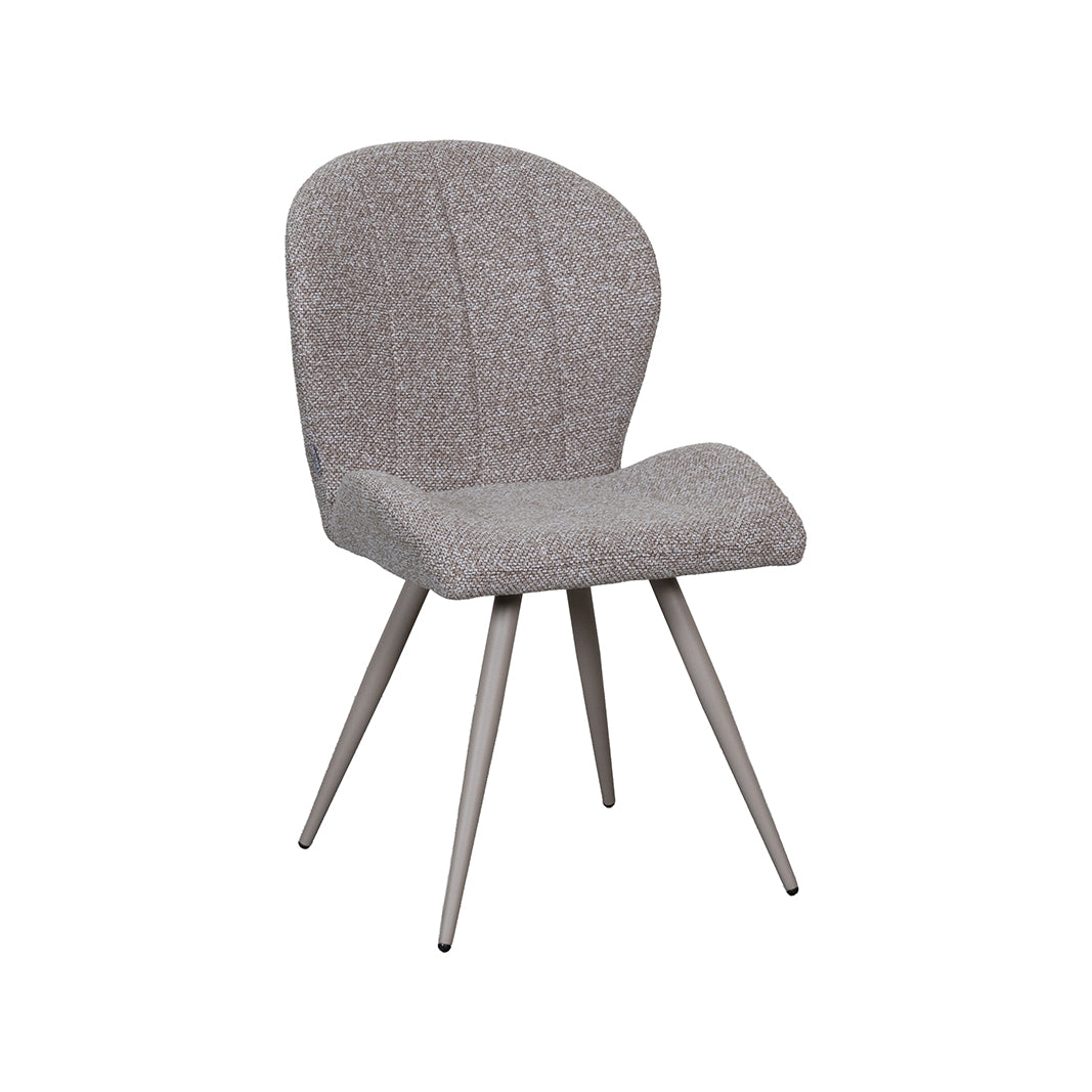 LABEL51 Eetkamerstoel Sil - Mushroom - Royal Boucle - Taupe Metaal