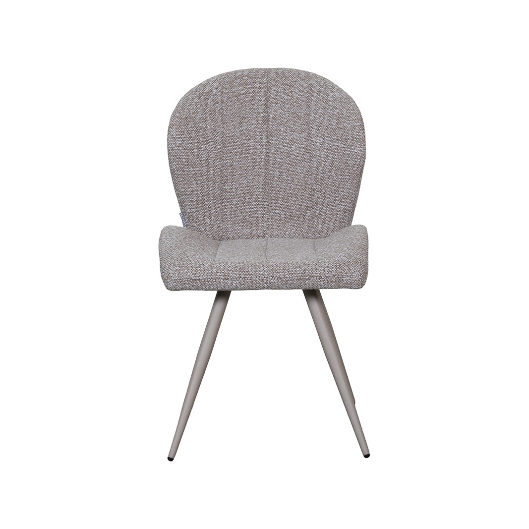 LABEL51 Eetkamerstoel Sil - Mushroom - Royal Boucle - Taupe Metaal