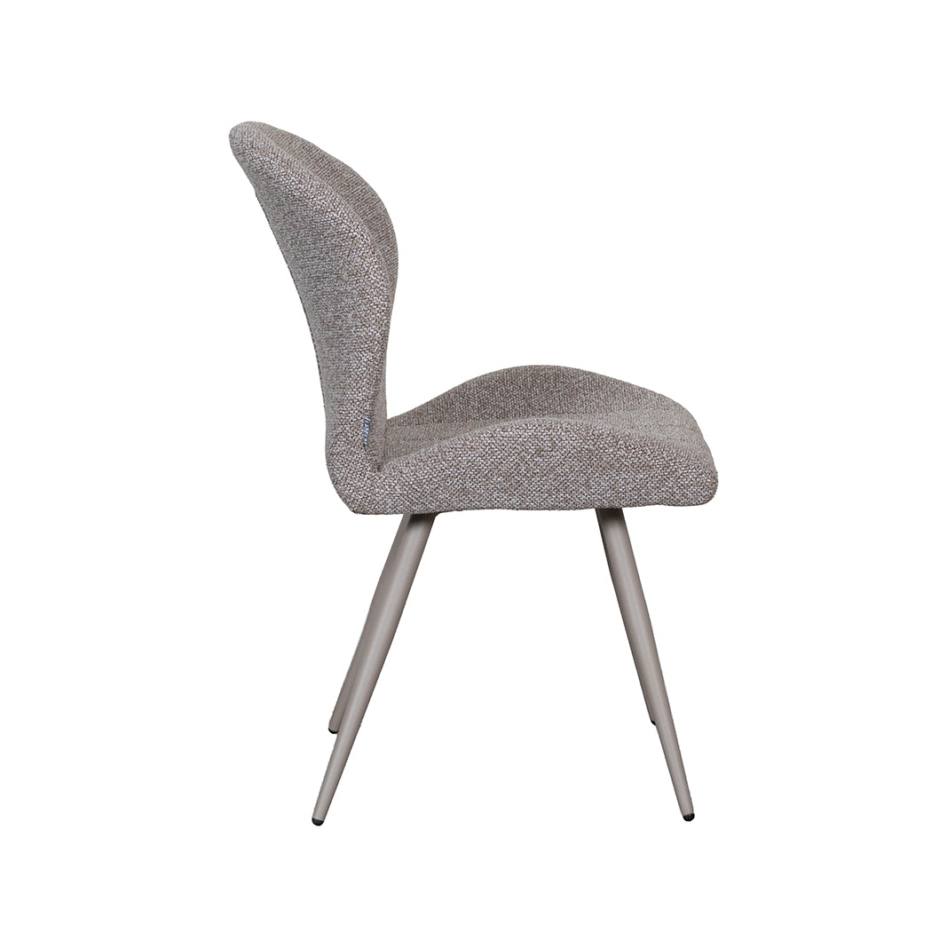 LABEL51 Eetkamerstoel Sil - Mushroom - Royal Boucle - Taupe Metaal