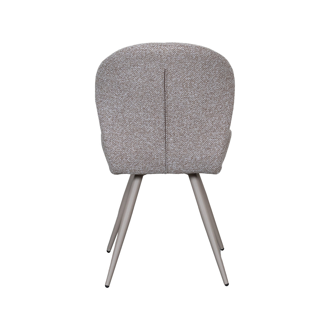 LABEL51 Eetkamerstoel Sil - Mushroom - Royal Boucle - Taupe Metaal