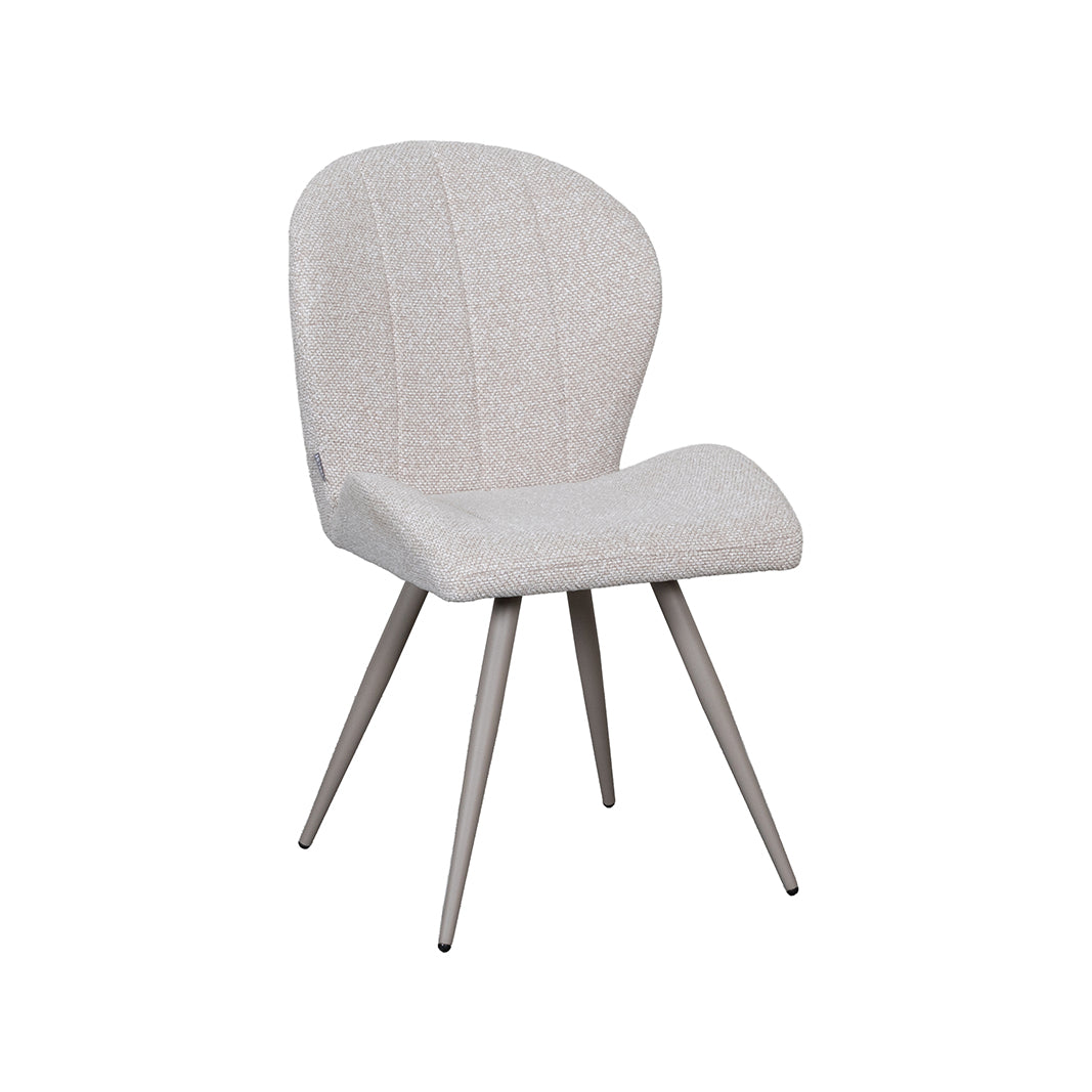 LABEL51 Eetkamerstoel Sil - Naturel - Royal Boucle - Taupe Metaal