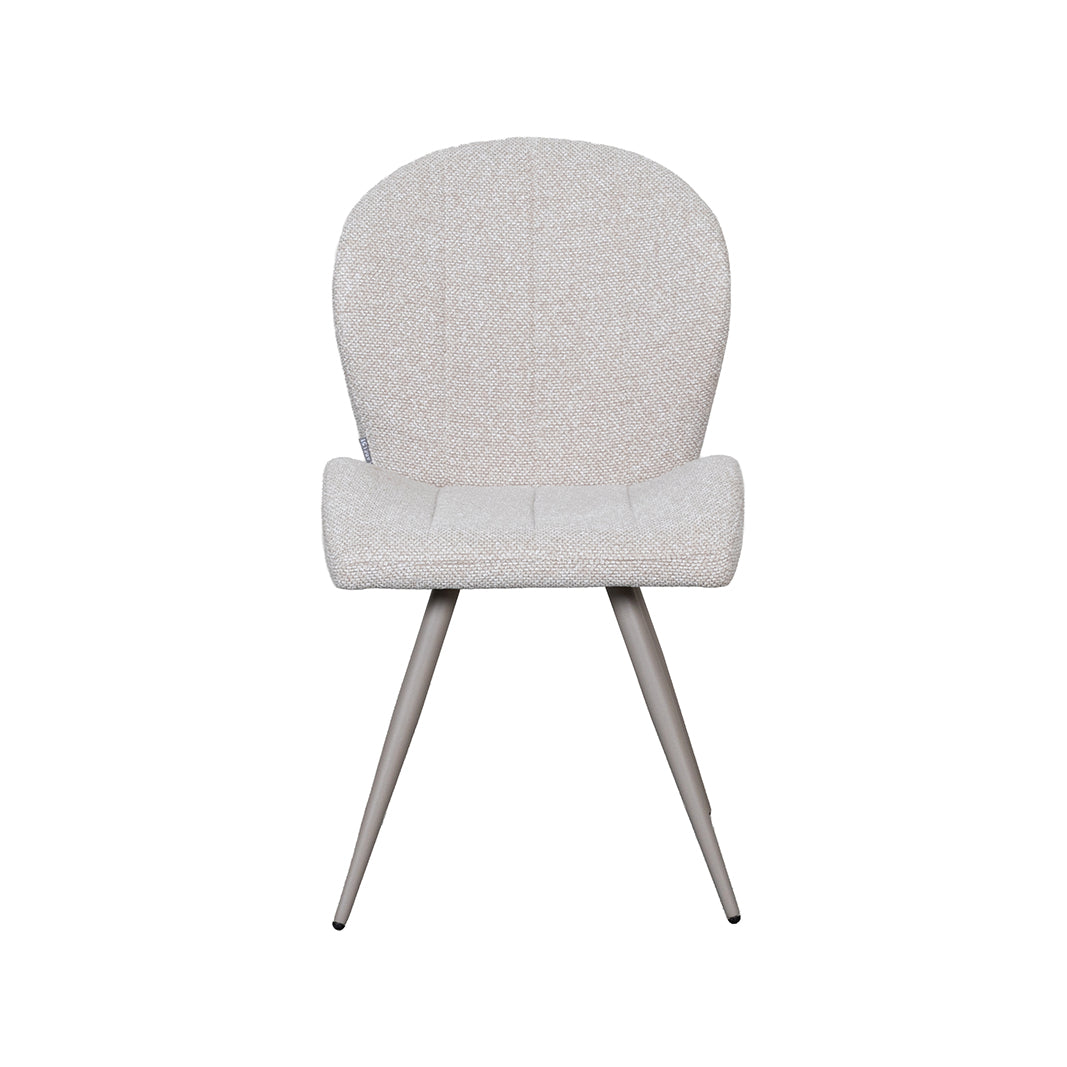 LABEL51 Eetkamerstoel Sil - Naturel - Royal Boucle - Taupe Metaal