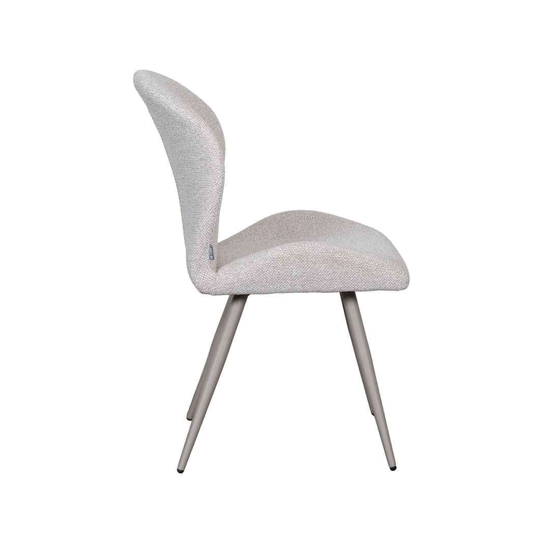 LABEL51 Eetkamerstoel Sil - Naturel - Royal Boucle - Taupe Metaal