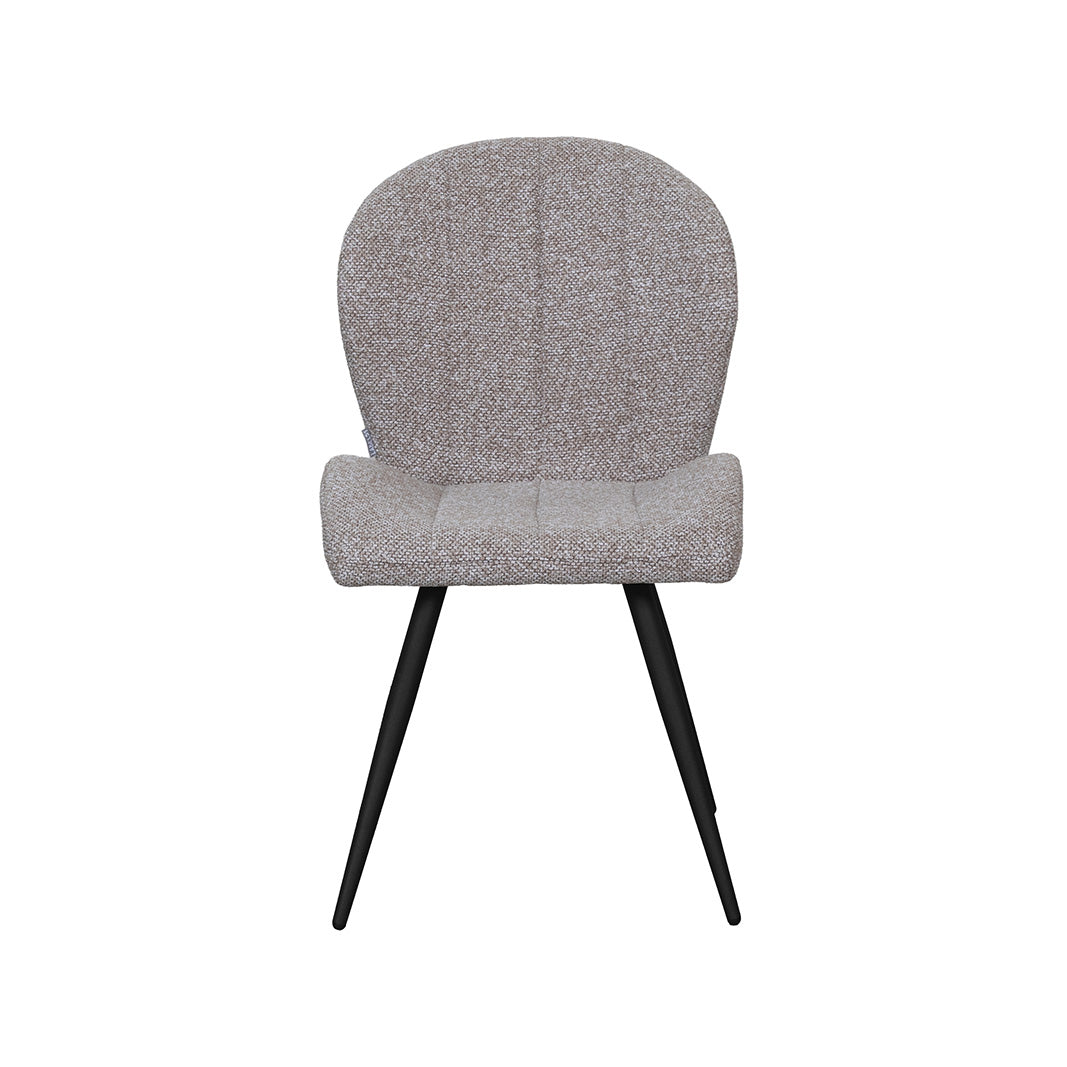 LABEL51 Eetkamerstoel Sil - Mushroom - Royal Boucle - Zwart Metaal