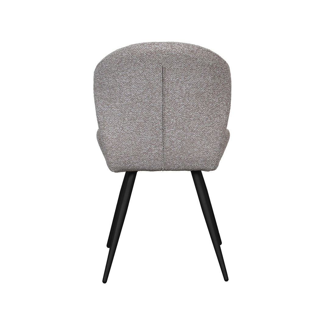 LABEL51 Eetkamerstoel Sil - Mushroom - Royal Boucle - Zwart Metaal