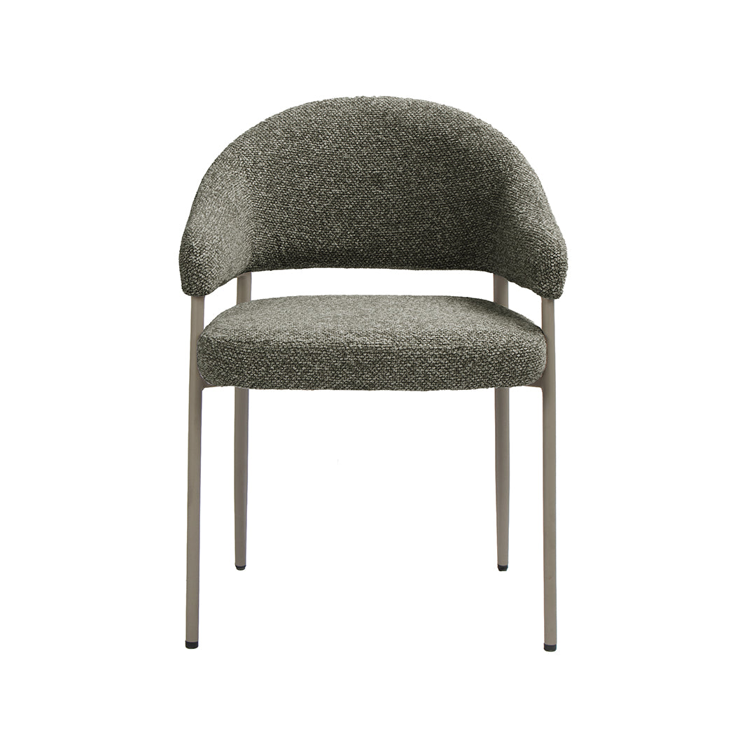 LABEL51 Eetkamerstoel Sora - Mushroom - Royal Boucle - Taupe Metaal