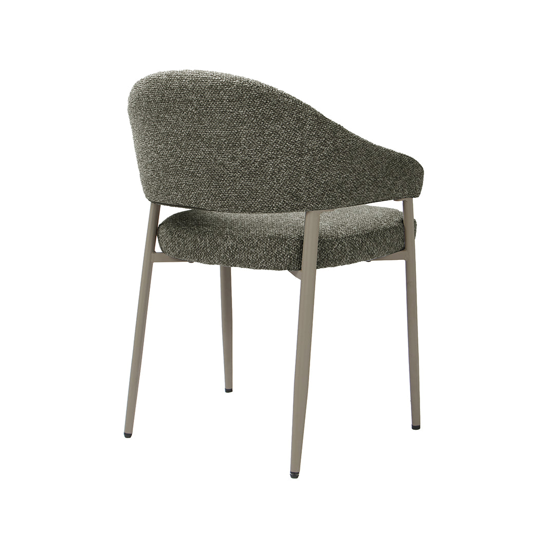 LABEL51 Eetkamerstoel Sora - Mushroom - Royal Boucle - Taupe Metaal