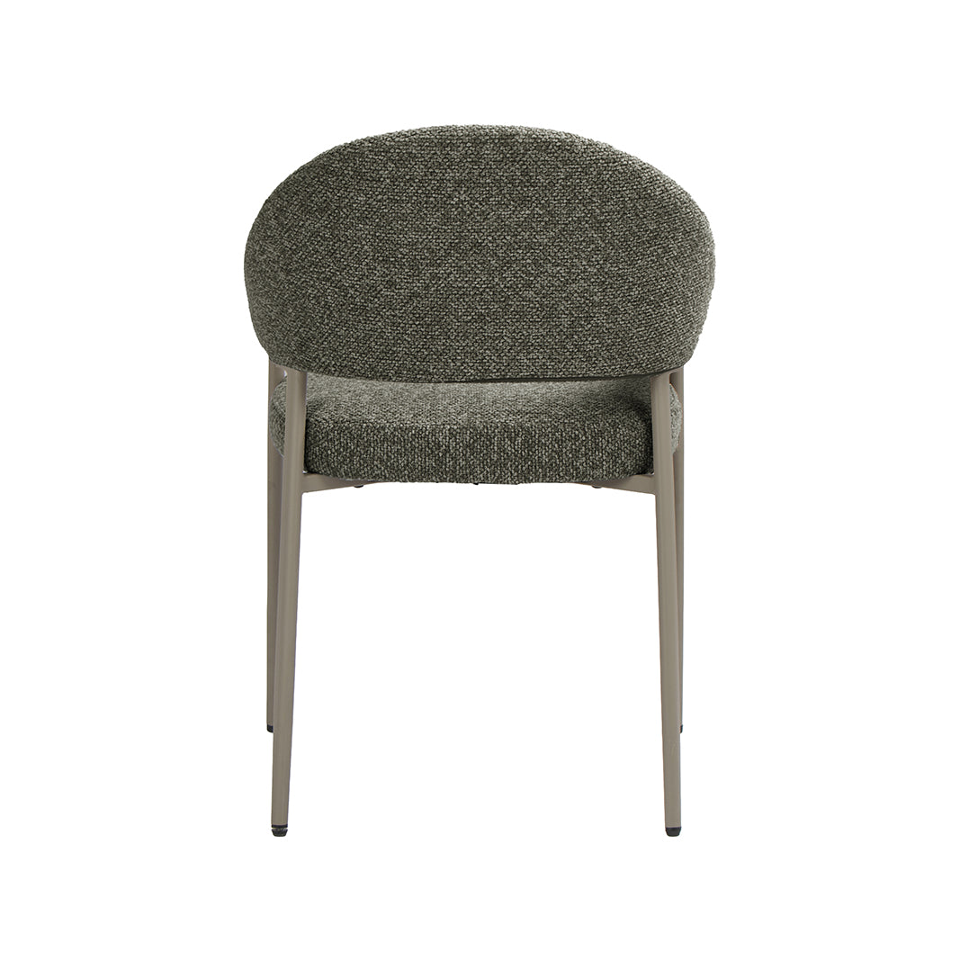 LABEL51 Eetkamerstoel Sora - Mushroom - Royal Boucle - Taupe Metaal