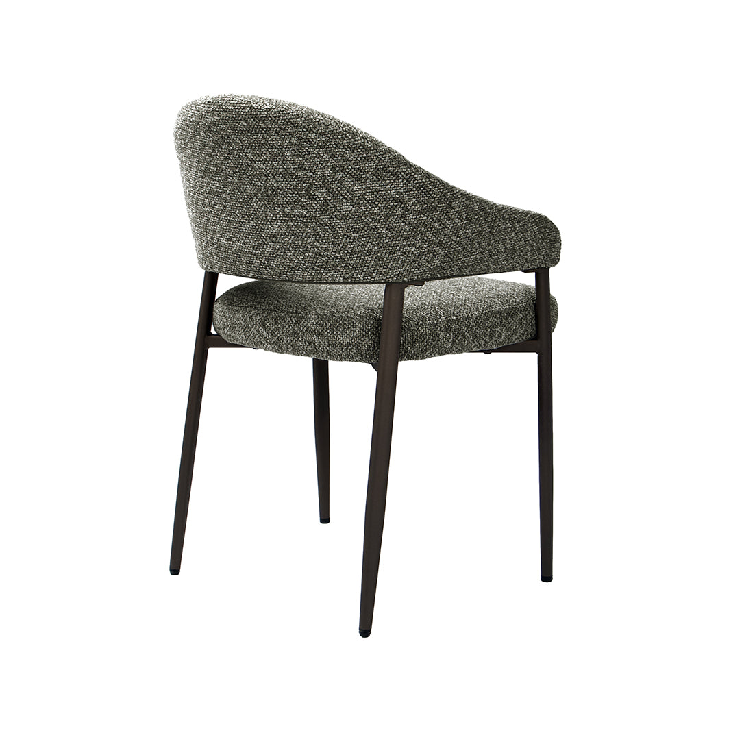 LABEL51 Eetkamerstoel Sora - Mushroom - Royal Boucle - Brons Metaal