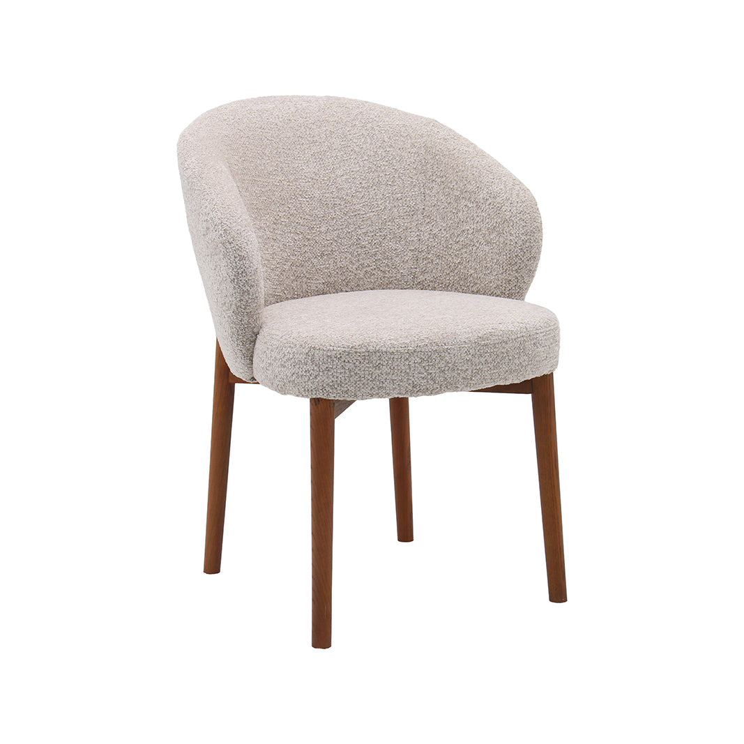 LABEL51 Eetkamerstoel Sakiko - Beige - Superb - Walnoot Hout