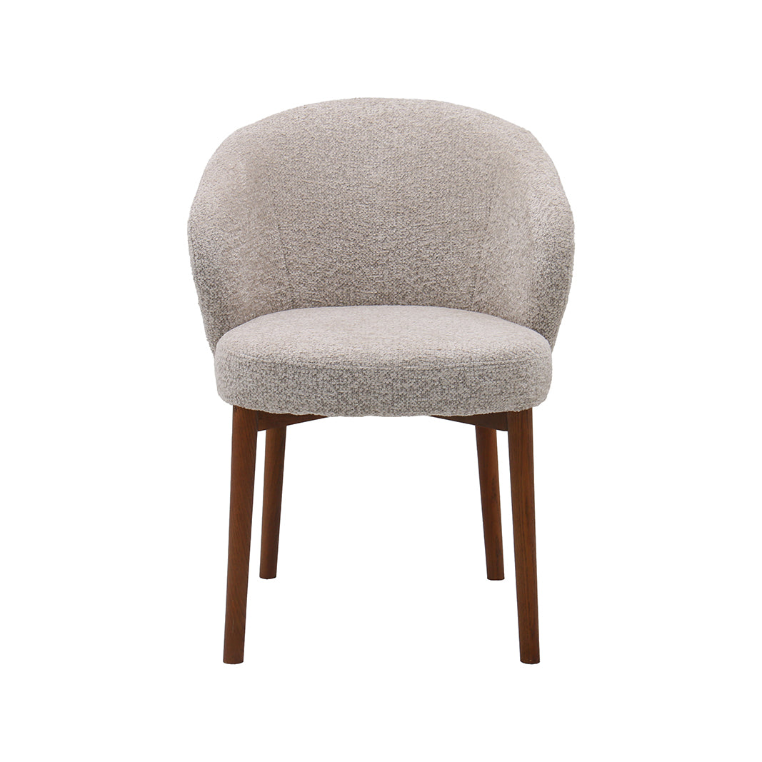 LABEL51 Eetkamerstoel Sakiko - Beige - Superb - Walnoot Hout