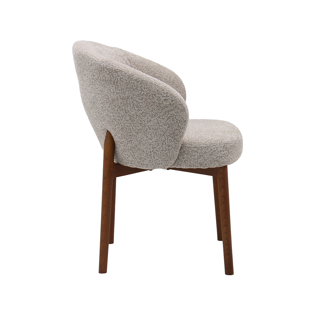 LABEL51 Eetkamerstoel Sakiko - Beige - Superb - Walnoot Hout