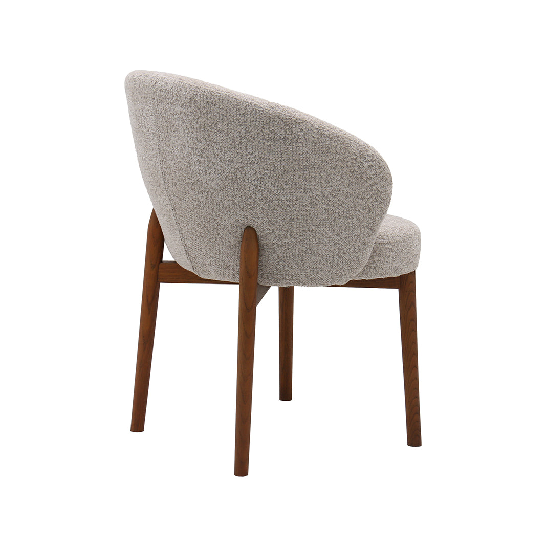 LABEL51 Eetkamerstoel Sakiko - Beige - Superb - Walnoot Hout
