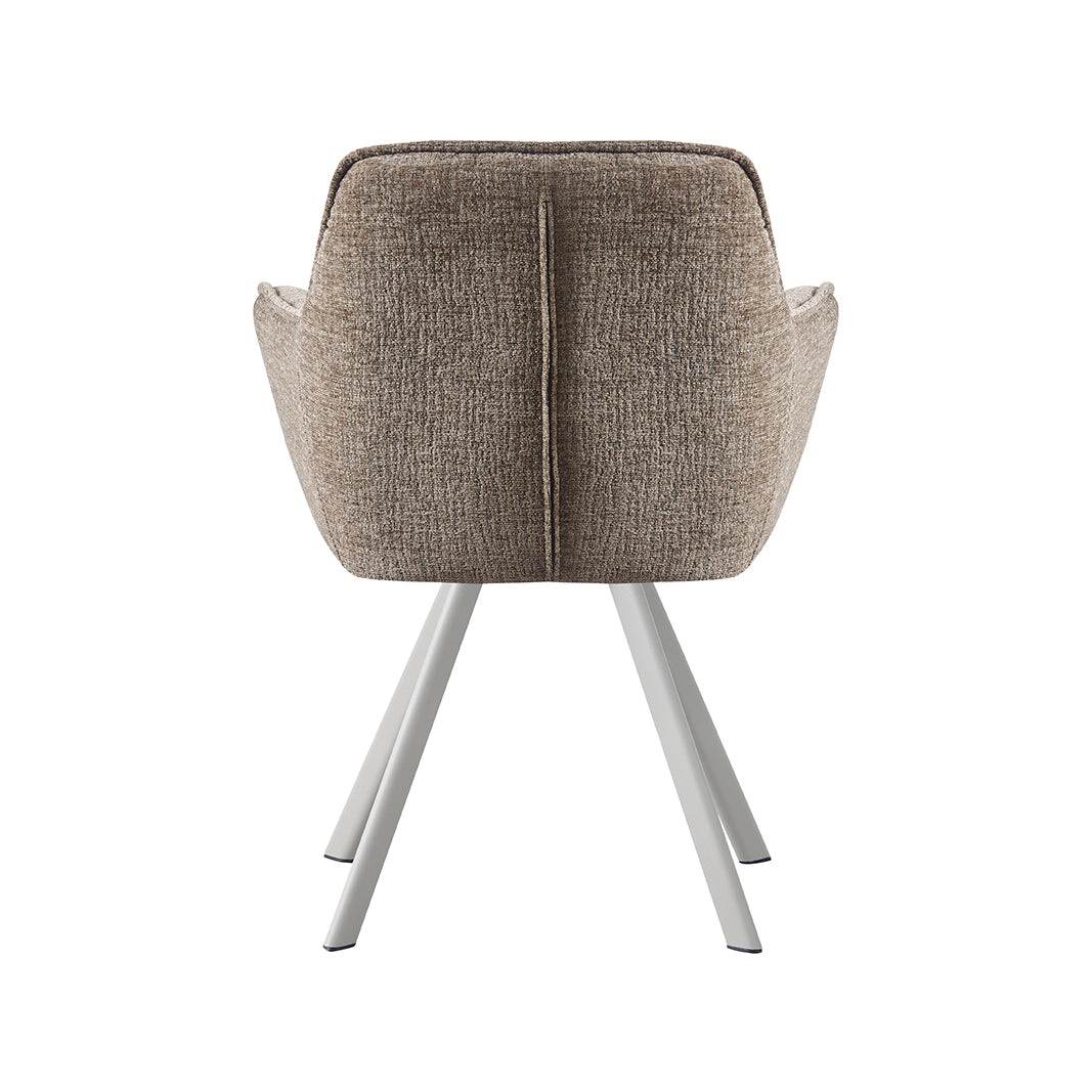 LABEL51 Eetkamerstoel Riley - Retro Taupe Tresor - Tresor - Taupe Metaal
