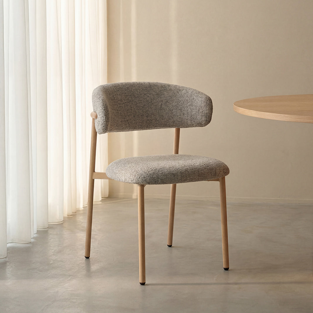 LABEL51 Eetkamerstoel Kaito - Beige - Prestige - Naturel Metaal