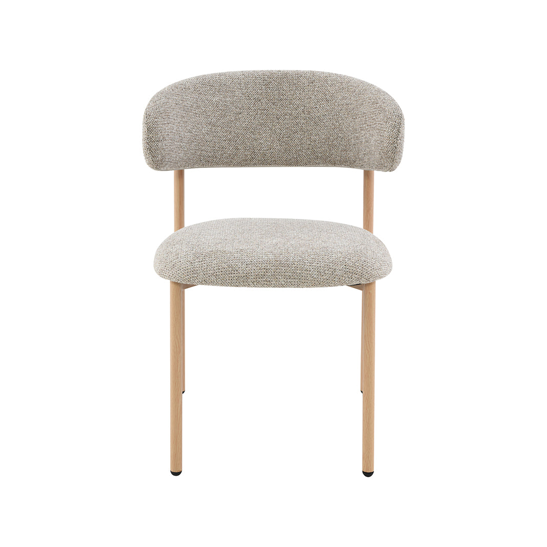 LABEL51 Eetkamerstoel Kaito - Beige - Prestige - Naturel Metaal