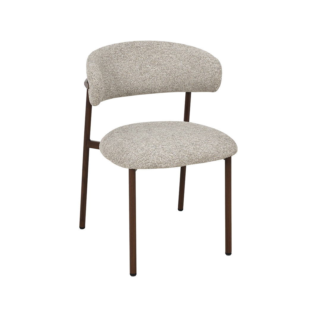 LABEL51 Eetkamerstoel Kaito - Beige - Prestige - Walnoot Metaal