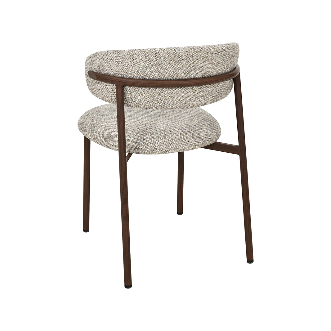 LABEL51 Eetkamerstoel Kaito - Beige - Prestige - Walnoot Metaal