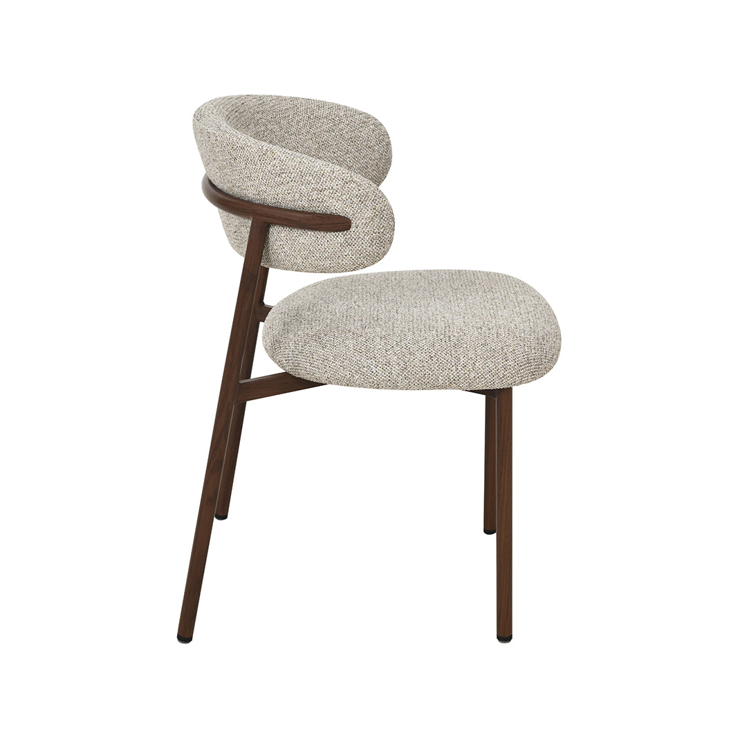 LABEL51 Eetkamerstoel Kaito - Beige - Prestige - Walnoot Metaal