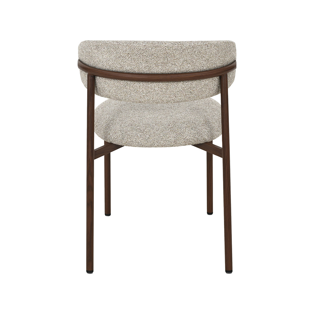 LABEL51 Eetkamerstoel Kaito - Beige - Prestige - Walnoot Metaal