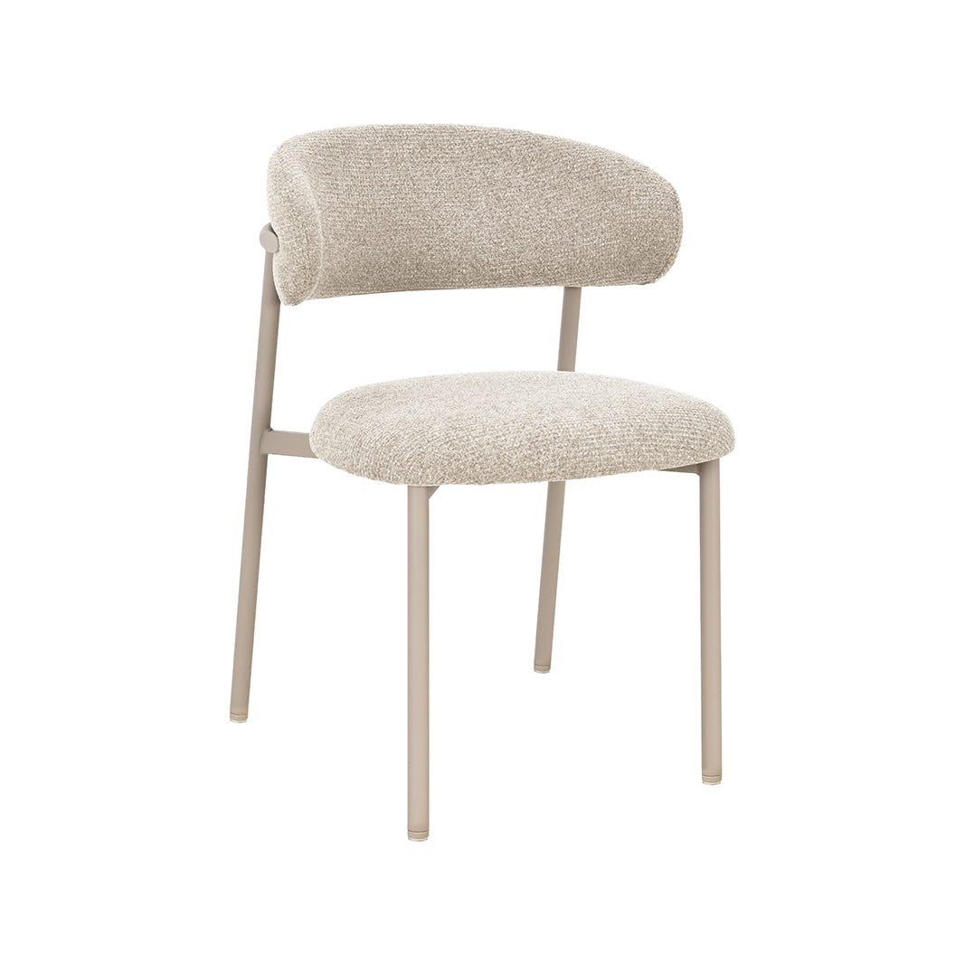 LABEL51 Eetkamerstoel Kaito - Beige - Prestige - Taupe Metaal