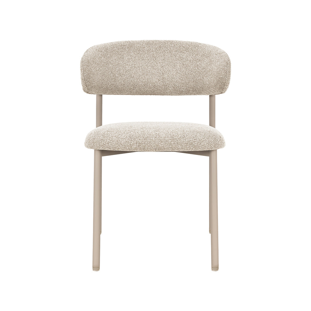 LABEL51 Eetkamerstoel Kaito - Beige - Prestige - Taupe Metaal