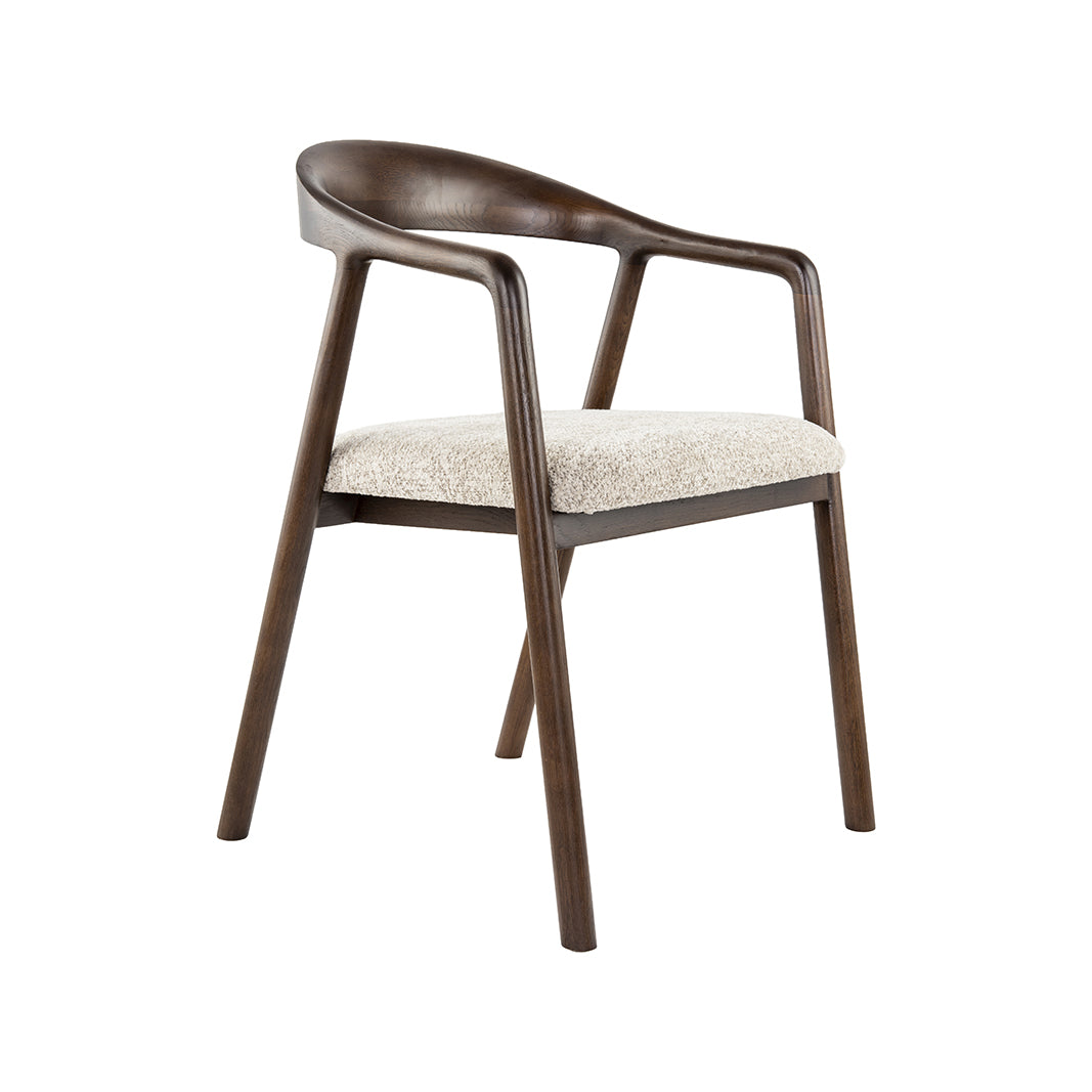 LABEL51 Eetkamerstoel Lone - Beige - Superb - Walnoot Hout