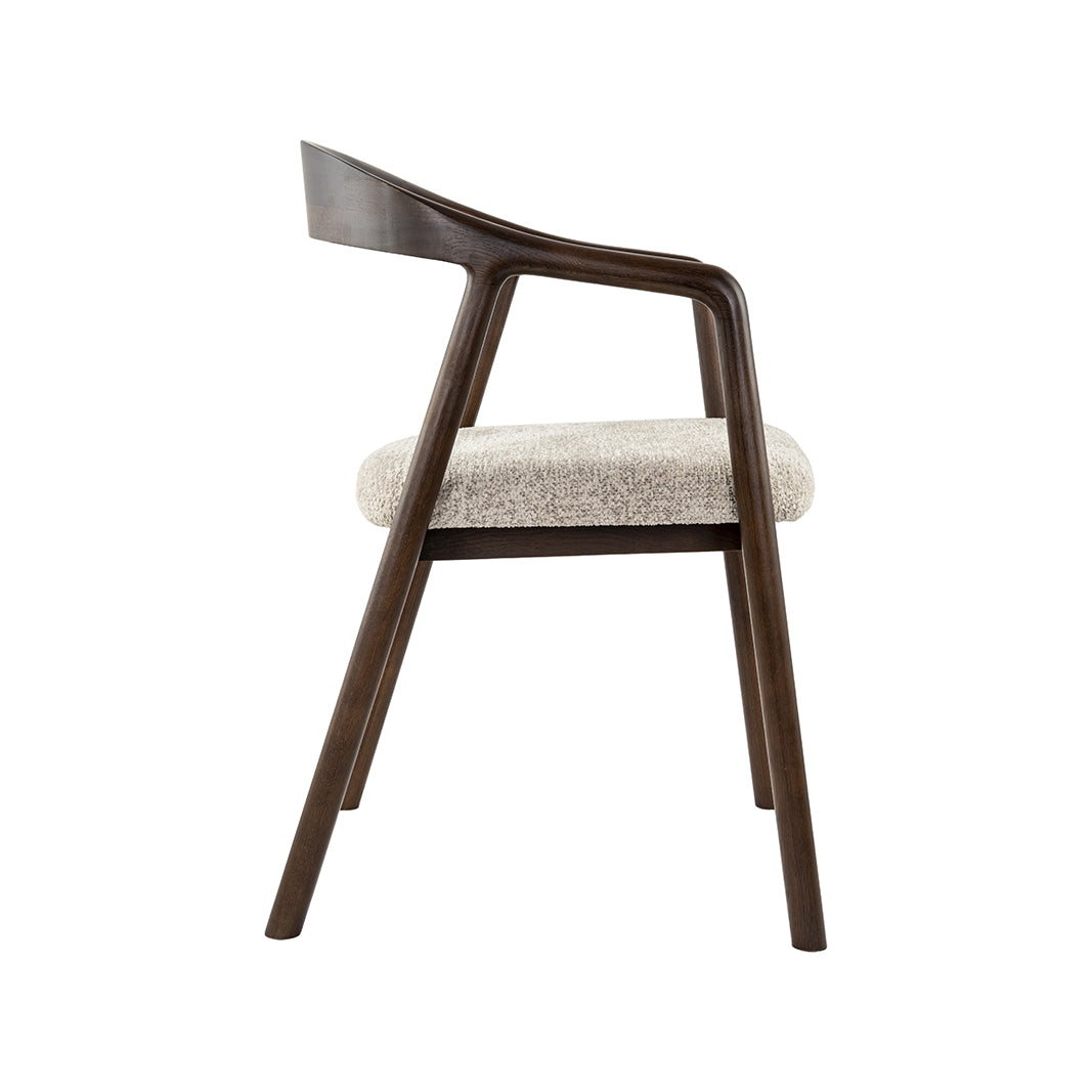 LABEL51 Eetkamerstoel Lone - Beige - Superb - Walnoot Hout