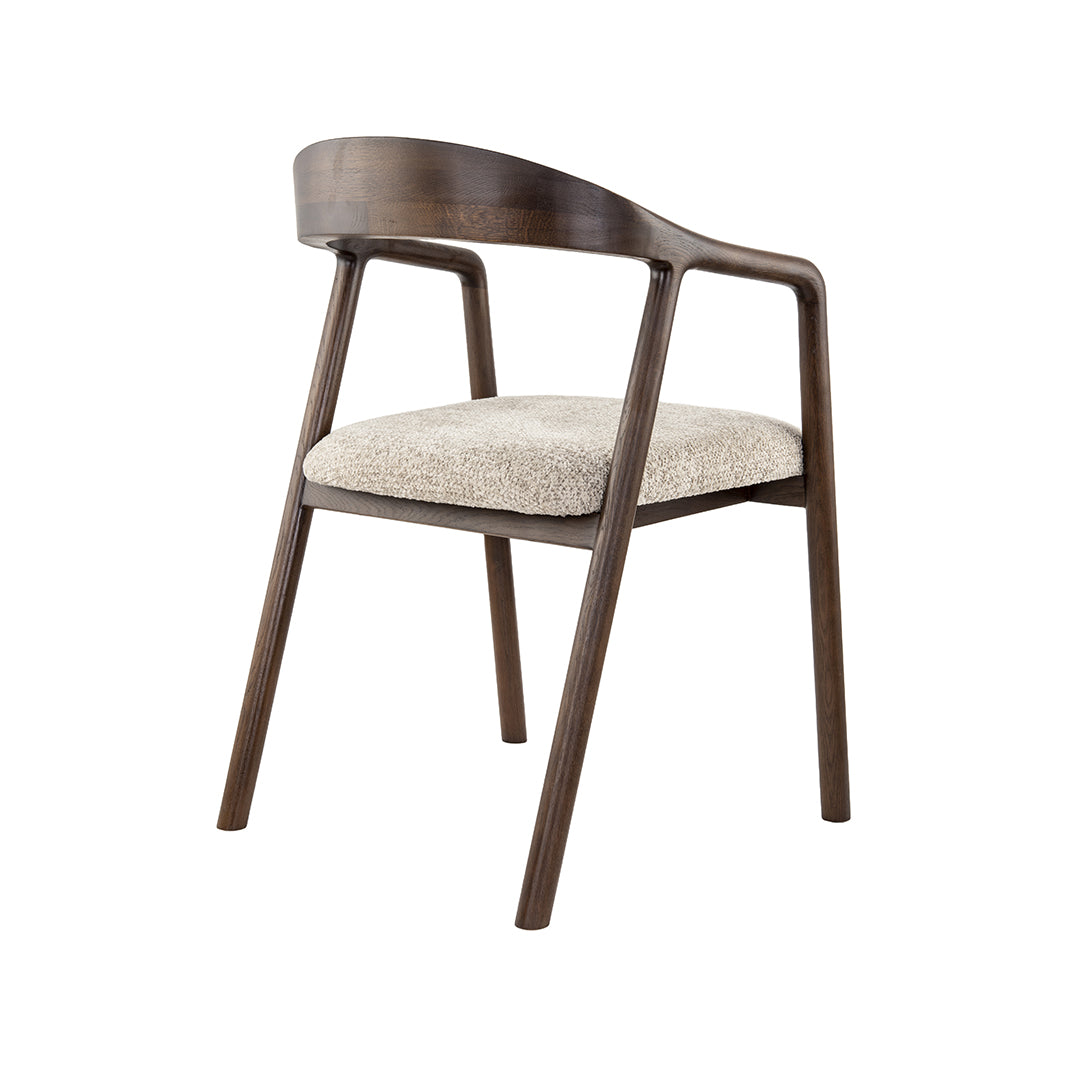 LABEL51 Eetkamerstoel Lone - Beige - Superb - Walnoot Hout