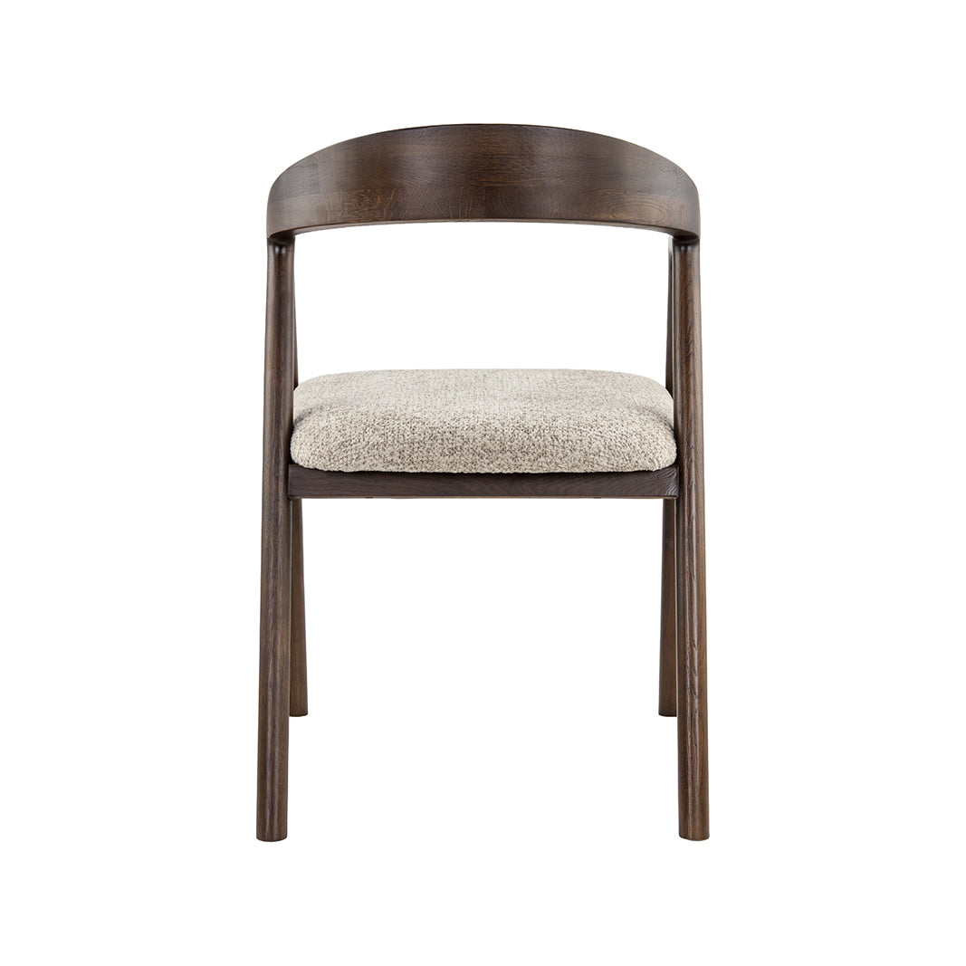 LABEL51 Eetkamerstoel Lone - Beige - Superb - Walnoot Hout