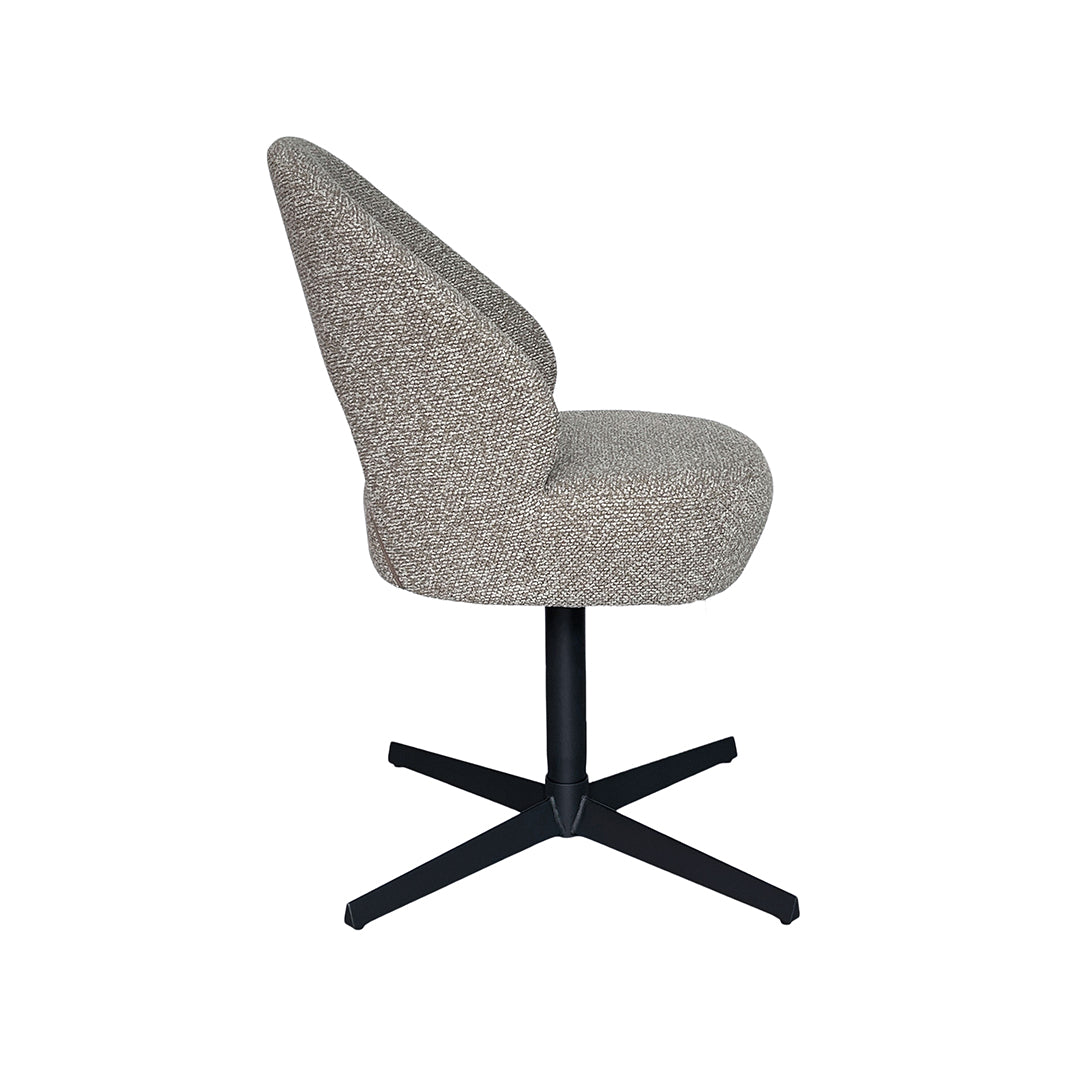 LABEL51 Eetkamerstoel Saint Tropez - Mushroom - Royal Boucle - Zwart Metaal