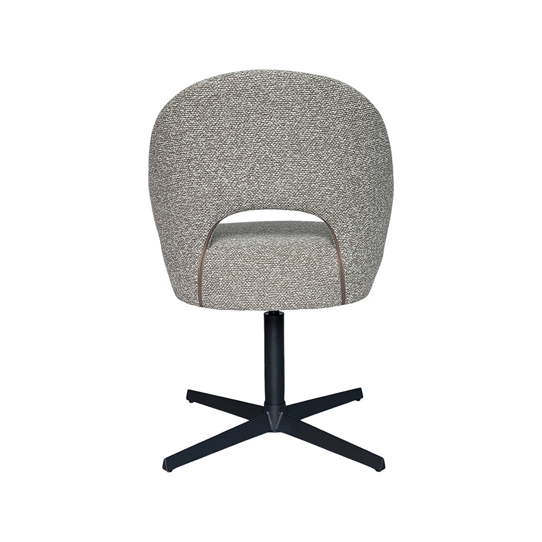 LABEL51 Eetkamerstoel Saint Tropez - Mushroom - Royal Boucle - Zwart Metaal