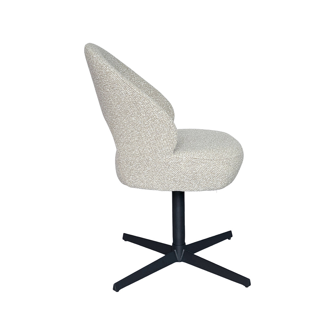 LABEL51 Eetkamerstoel Saint Tropez - Naturel - Royal Boucle - Zwart Metaal