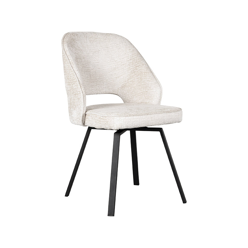 LABEL51 Eetkamerstoel Lewis - Creme - Elegance - Zwart Metaal