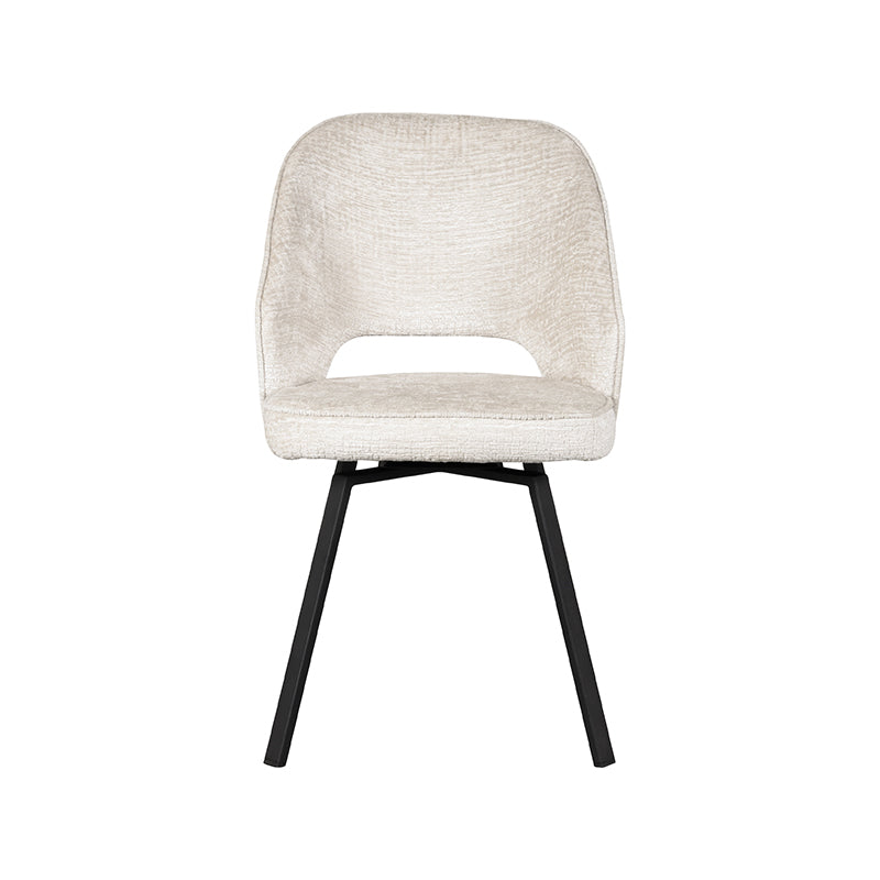 LABEL51 Eetkamerstoel Lewis - Creme - Elegance - Zwart Metaal