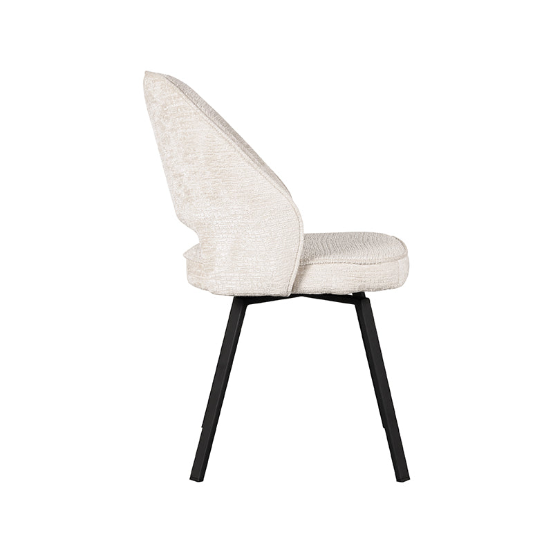LABEL51 Eetkamerstoel Lewis - Creme - Elegance - Zwart Metaal