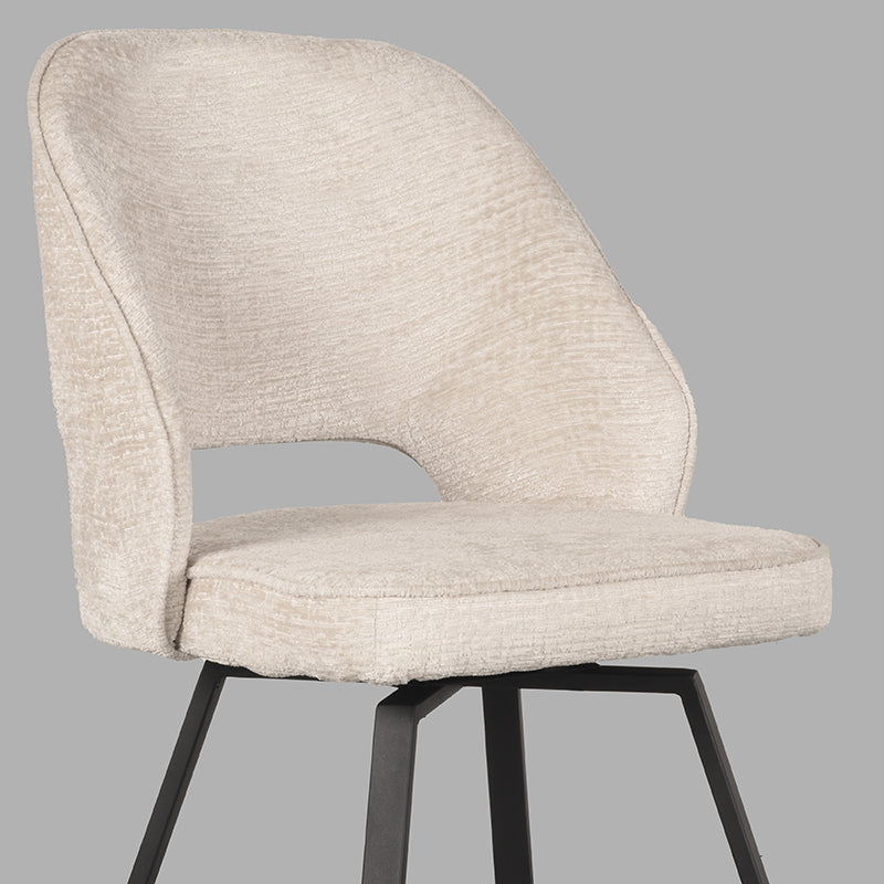 LABEL51 Eetkamerstoel Lewis - Creme - Elegance - Zwart Metaal