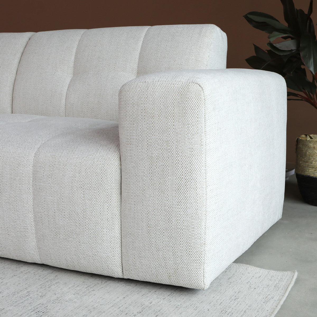 Loungebank Wave geweven ivoor